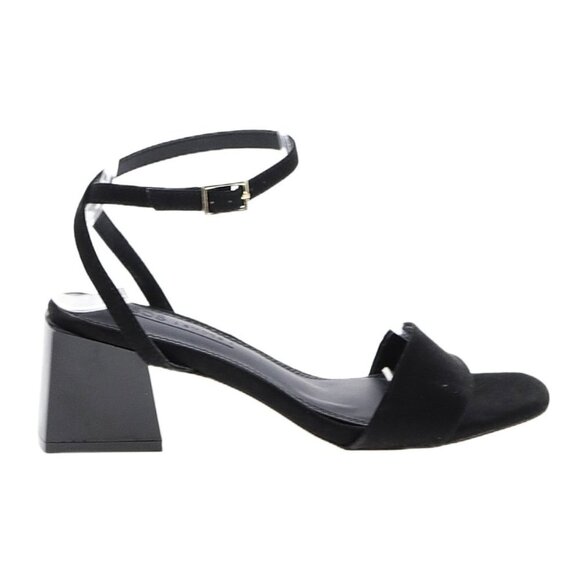 ASOS Design Wide Fit Honeywell Black Barely There Block Heel Sandals 6 - Picture 1 of 7